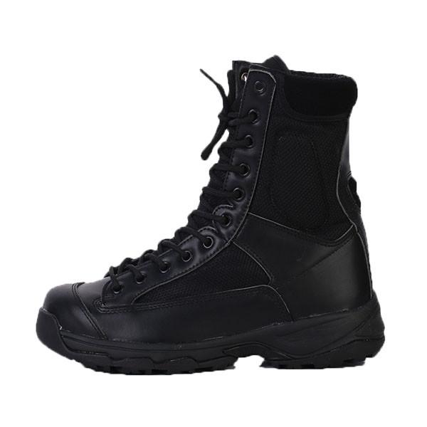Projete botas táticas militares pretas fortes para homens e mulheres