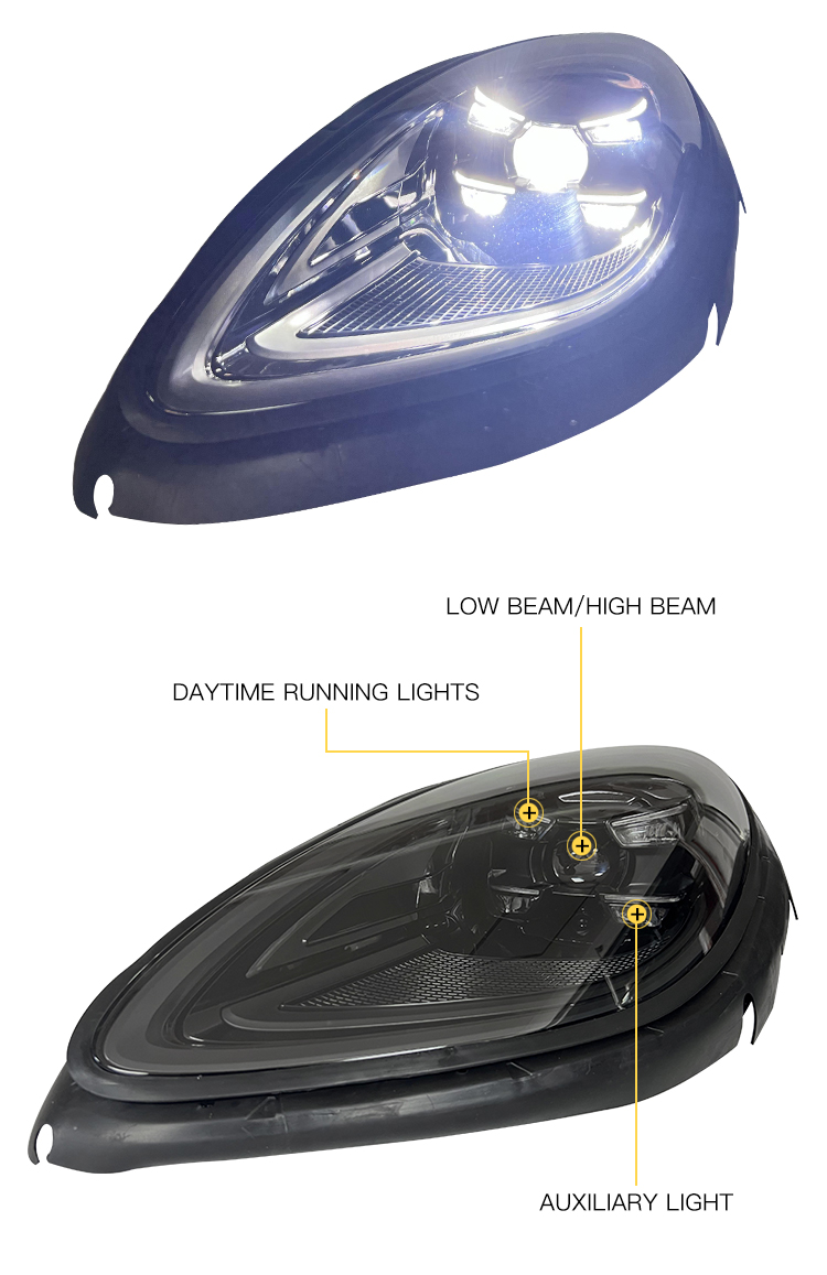 Macan 2014-2020 Durable LED Projector Headlights 12V New Plug and Play Retrofit Upgrade