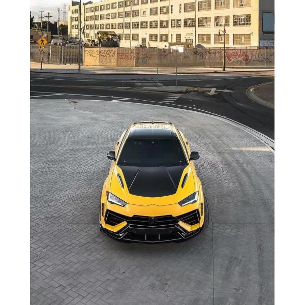 Black Lamborghini Body URUS Upgraded 1016 Hood Spoiler Wide Body Kit