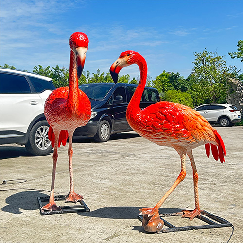 Lifesize UV Resistant Interactive Flamingo Bird Model For Shopping Mall Promotion