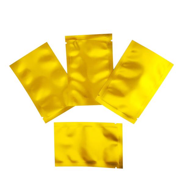 8cm x 12cm Premium Shinny Metallic Gold Mylar Foil Open Top Pouch for Powder Spice Snack Food Storage Bags