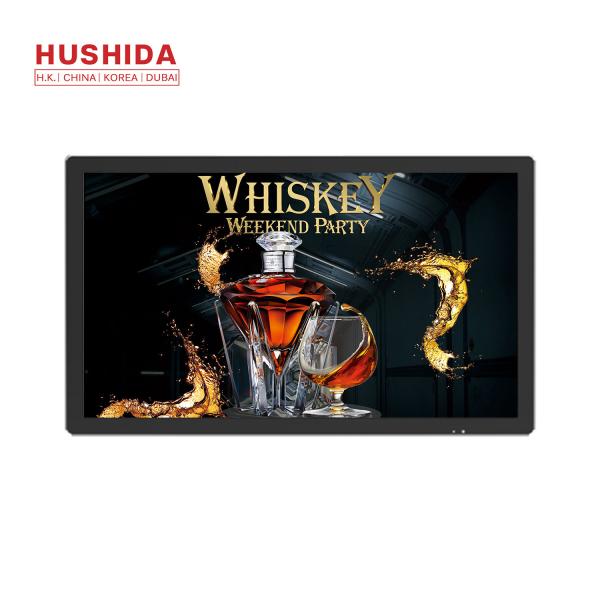 Flat Panel Wall Mounted Advertising Display 220V 350cd/㎡ Brightness 1920 X 1080p