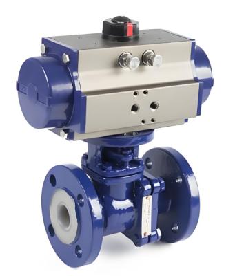 Flanged Fluorine Lined Shut Off Valve Straight Through Structure For Pressure Situations