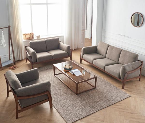 Solid Wood Frame Hotel Coffee Tables Tempered Glass Top Square Tea Table
