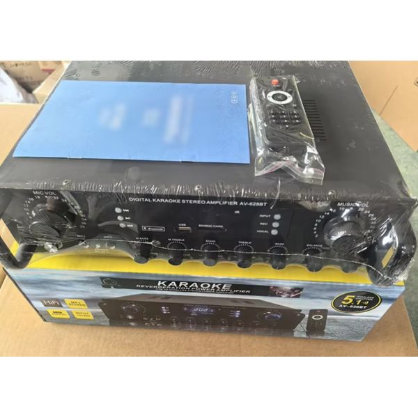 AV-628 Professional 2.1 Channel 600W Home Coaxial Subwoofer Amplifier High-Power Model BT Fiber Optic Receiver Cross-Border