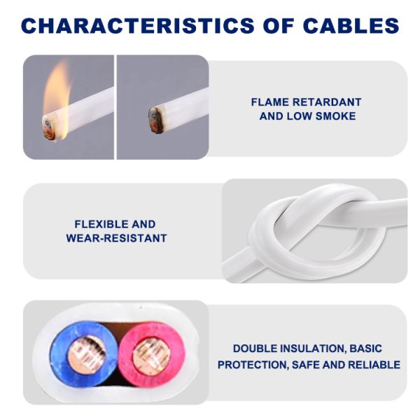 600V Electrical Cable Wire BVVB BV Copper Core PVC Insulation Solid Flat Cable
