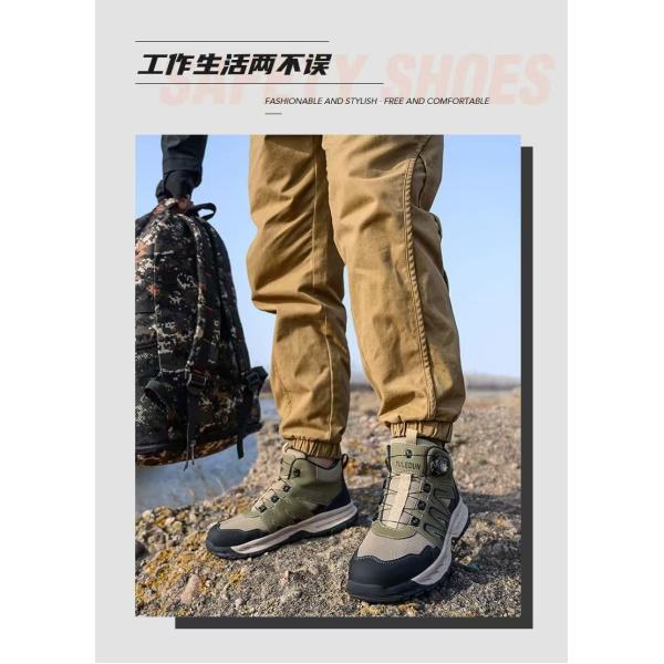 Botas de excursión de cuero ligeras para hombres Impermeables zapatillas de montaña al aire libre