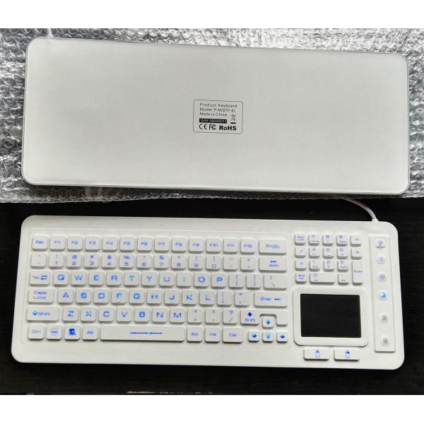 White Silicone Washable Medical Keyboard For Hospital Furniture Blue Color