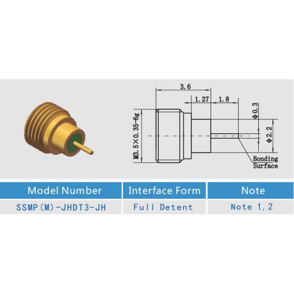 Male Plug Straight Solder SMPM RF Connector Gold Plated Brass Material