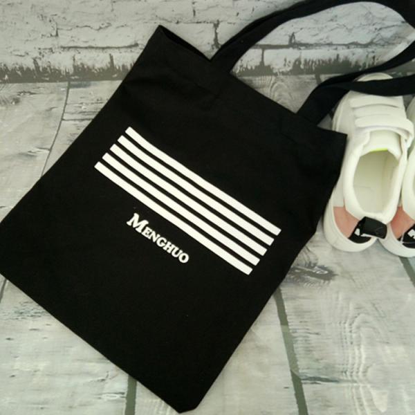 Tote Bag Black Color réutilisable rond pour l'achat et l'épicerie