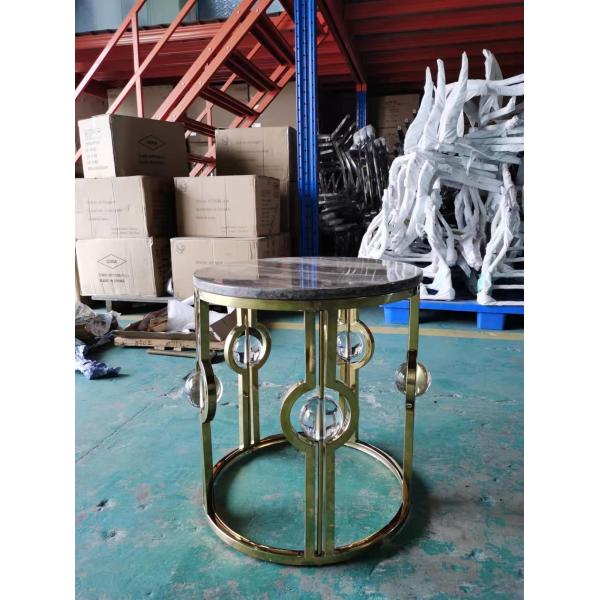 Золото покрыло света таблицы нержавеющей стали хрустальный шар металла мраморного бортового роскошный вокруг угловой таблицы