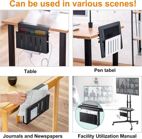 Conveniente armazenamento debaixo da secretária para casa e escritório Stand de laptop para tablet e livros