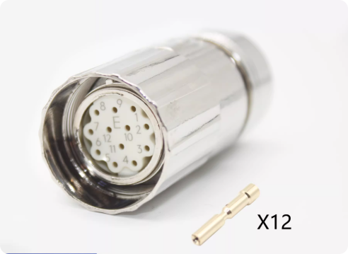 M23 series connector Siemens S120 servo cable connector 6FX2003-0SU12 0SP12 12 17PIN E P type