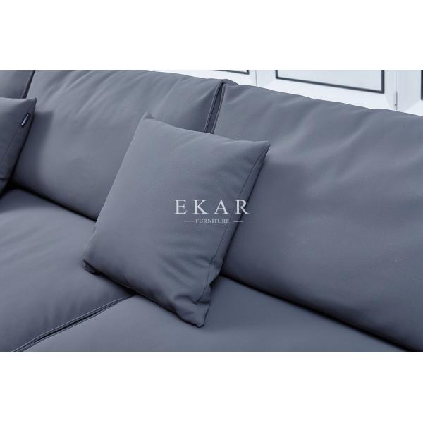 Modern Living Room Furniture Metal Legs Leather Sofa  AW-1815