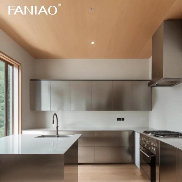 New Industrial Design Stainless Steel 304 Kitchen Cabinets Island With Sink And Faucet