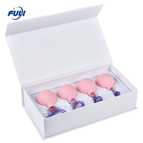As anti celulites do absorvente cor-de-rosa da umidade limpam da terapia facial da massagem do corpo da família do silicone do copo o grupo colocando colocando do copo