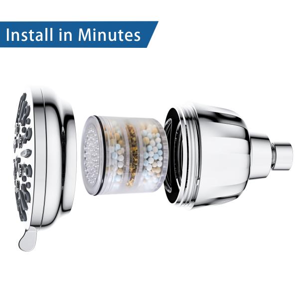 Exposed Shower Faucet Feature Without Slide Bar High Pressure Rain Fixed Shower Head
