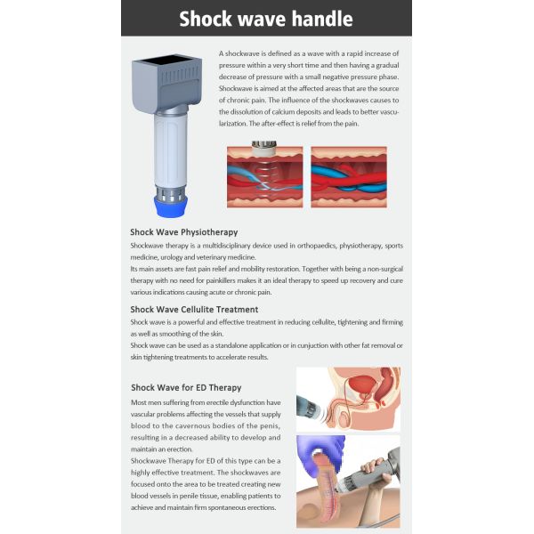 4 Handles ED Therapy Improve Wrinkles 448KHz CET RET Vacuum EMS Physicaltherapy Shockwave Device