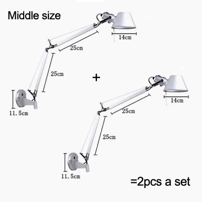 Black White Color Long swing arm Adjustable Aluminum sconces lamp telescopic wall lights (WH-OR-02）