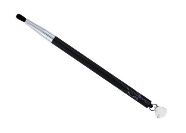 Deep Black Plastic Handle Lipstick And Lip Liner With Goat Hair / Aluminum Ferrule