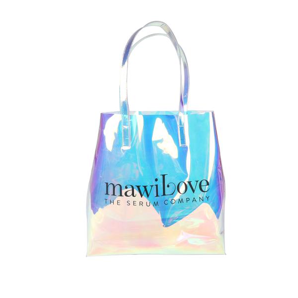 Female Holographic Transparent Handbags Beach bag Laser Clear PVC Tote Shopping Bag tote shopping bags for ladies