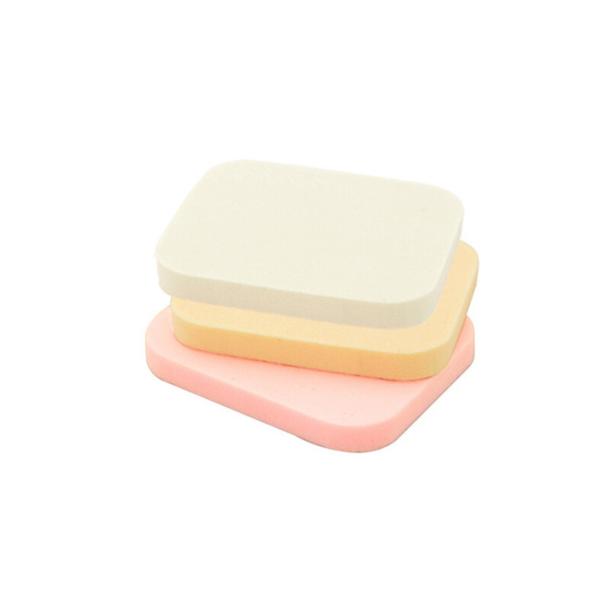 Square Sponge Makeup Powder Puff Cosmetics Products , Yellow / White And Pink