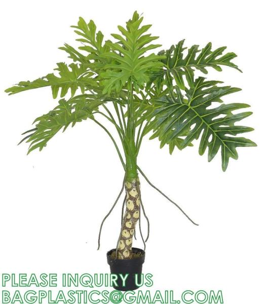 Artificial Plants 15 Inch Artificial Dripping Guanyin Tree Faux Plants Décor Indoor Outdoor,Fake Plastic Plants