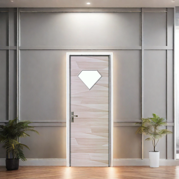 Eco Friendly and Soundproof WPC Glass Door with Custom Surface Treatments for Residential and Commercial Spaces