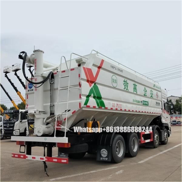 DONGFENG 8*4  Double Row 46000 Liters Farm Animal Feed Transport Lorry 	bulk Feed Truck    Bulk Freighter