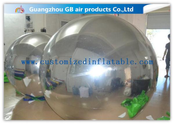 PVC Silver Inflatable Mirror Ball , Christmas Inflatable Yard Decorations Balloons
