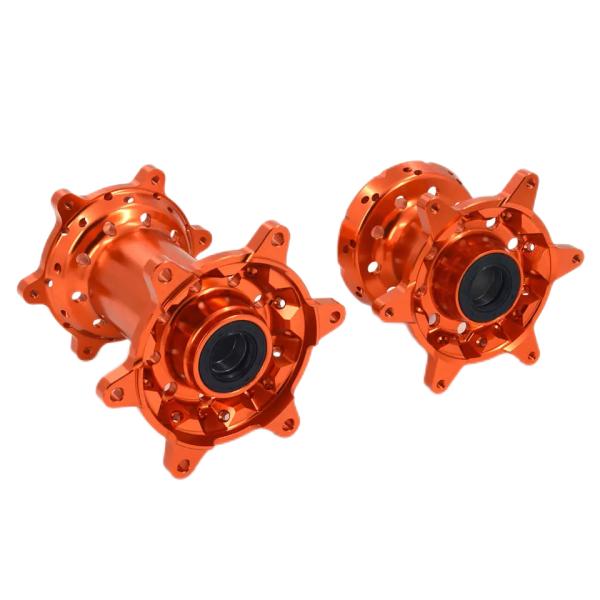 Precision CNC Machined Orange MX Front Rear Wheels Hubs Set for KTM 125-530 2003-2017