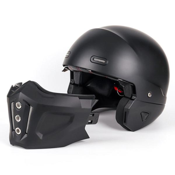 Custom Removable Chin Bar Classic Motorcycle Full Face Helmet ABS for Replace/Repair