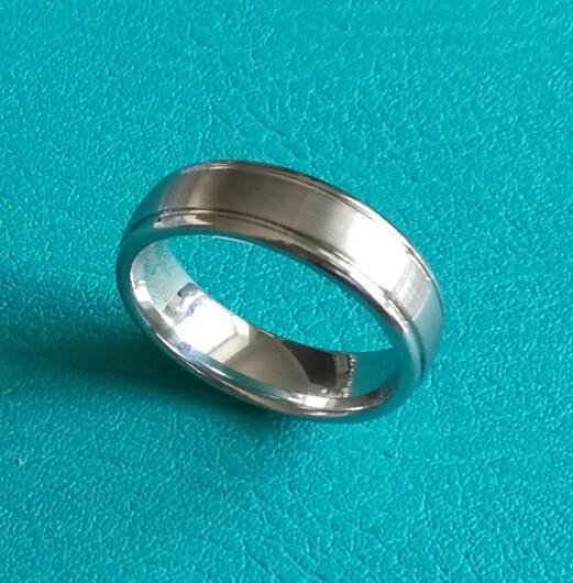 7mm Dome Cobalt Chrome Double Grooves Wedding Band Ring