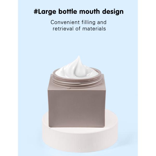 PMMA, bouteille de pompe carré sans air 50g, emballage cosmétique haut de gamme