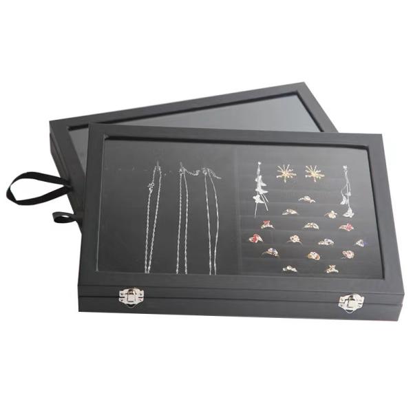Custom Logo Accepted PU Leather Jewelry Holder for Necklace Rings Earrings Storage