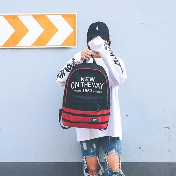 Schoolbag female han edition hits color street backpacks college wind schoolbag canvas backpack leisure computer bag