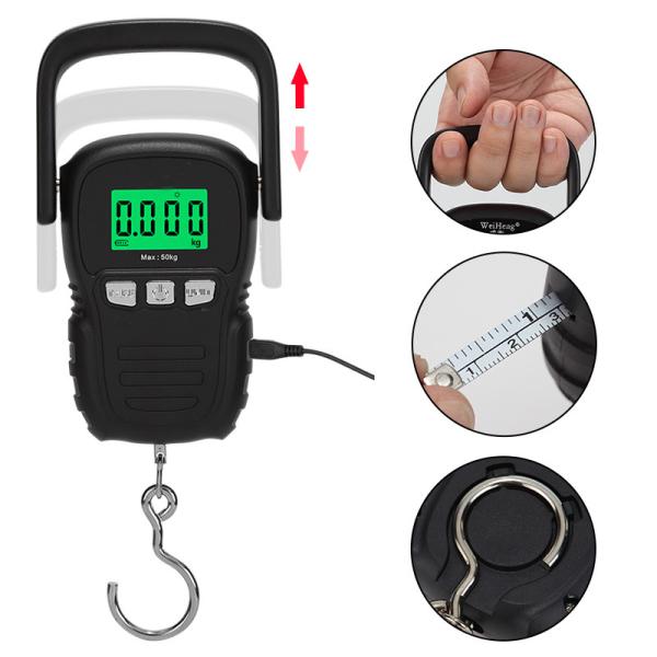 Balance de poids suspendue portable et élevable, balance de poche personnalisée et graduation de capacité avec mètre ruban de 1,5 m