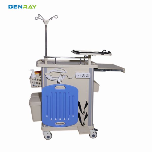 Hospital Medical Records Crash Cart  ABS Emergency Medical Cart Trolley  with Drawers Trolley Medical
