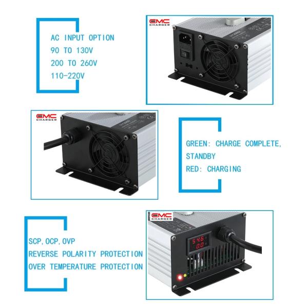 12V 50A Aluminium Alloy with Fan lithium battery charger for E-forklift CE