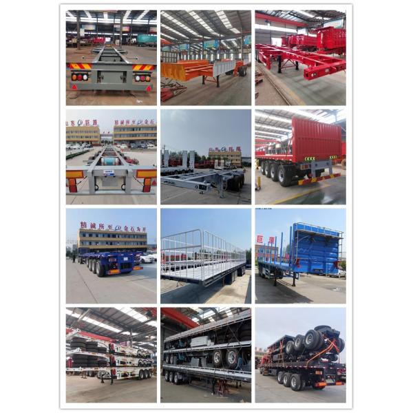 Contenedor de cubierta plana de 40 pies, semirremolque, transporte de carga a granel