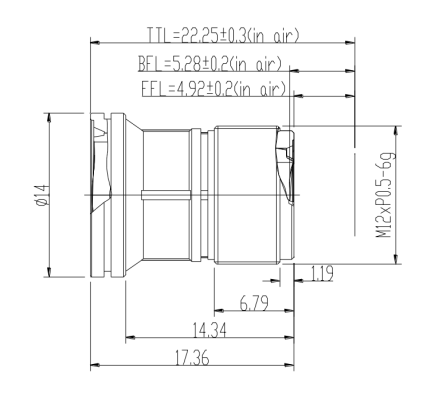 2MP 4mm Starlight Level M12 Board Lens F1.6 High Sensitivity IP68 Waterproof Security Camera Lens