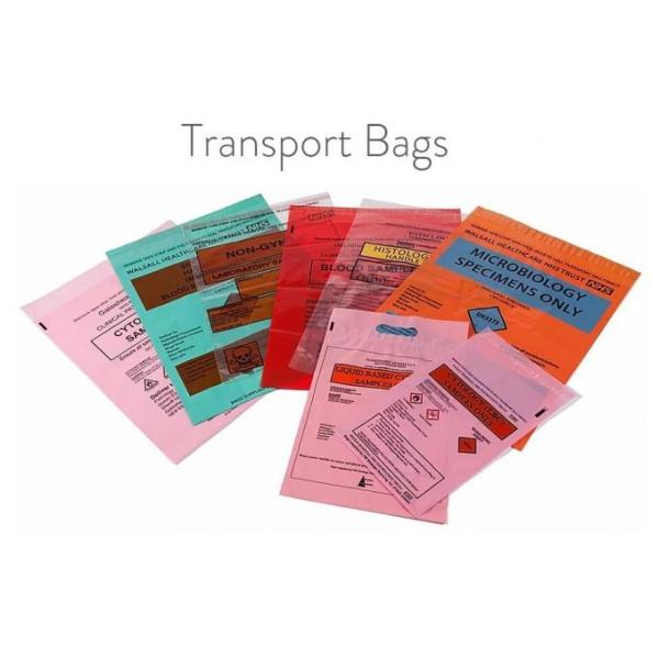 Blood Transport Bags, First Aid Bag Pac Pre-Printed Poly Bags For Disposing Waste. Plastic Bags For Health Applications