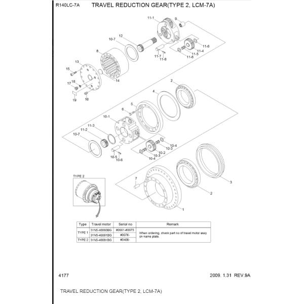   R235LC-9 R140LC-7 Bolt Socket Planetary Gear Unit XKAQ-00244 S037-104512 XKAH-00430