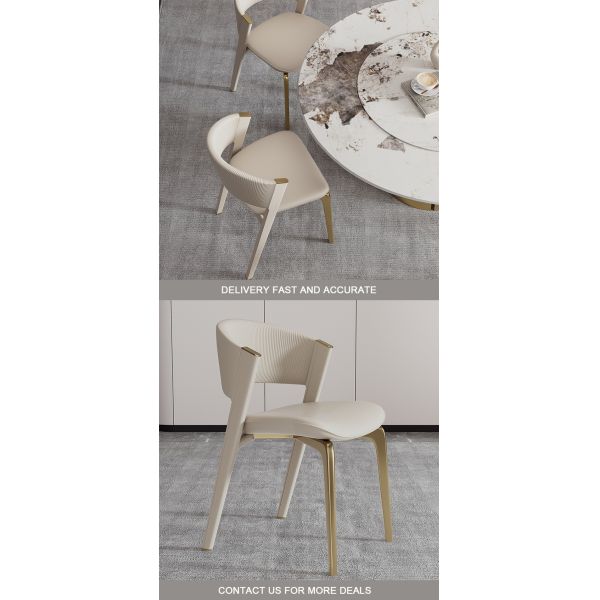 Standard Size Luxury Dining Chair Upholstered Leather Italian Modern Legs Kitchen Restaurant Dining Room Chairs