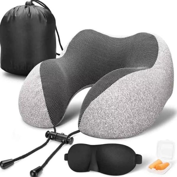 BCI Certified 3 in 1 Portable U Shape Neck Pillow Set with Eye Mask