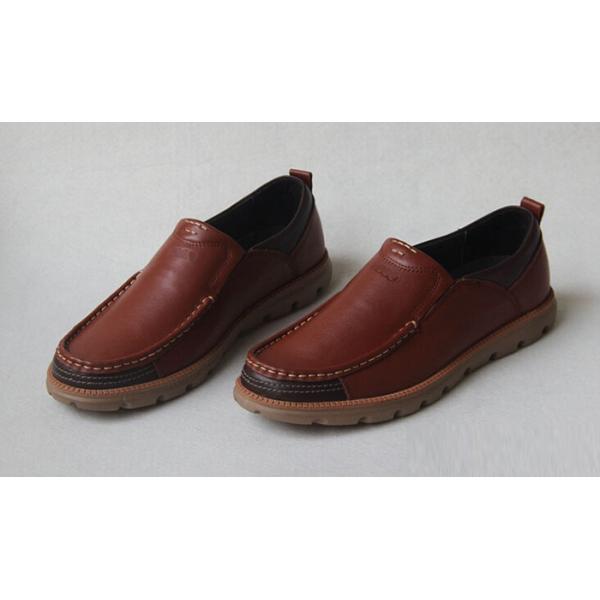 Zapatos informal de cuero de grano completo Bolsos de conducción cómodos y suaves para hombres