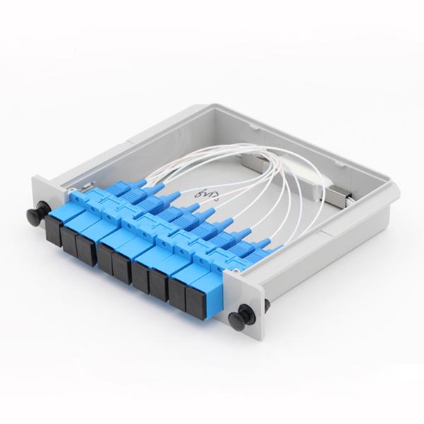 SC/UPC 1 x 8 Fiber Optic PLC Splitter Mini tube Type Splitter Plc Splitter waterproof SC UPC LGX box cassette type