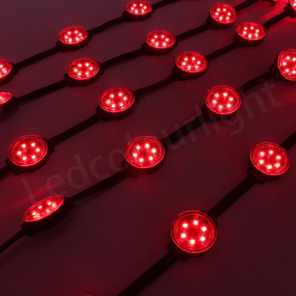 DMX512 Control IP66 DC24V 40mm RGB Pixel Dot String Light 1 Meter 10 LEDs RGBW LED Lighting Ideal for Architectural and Decorative Lighting