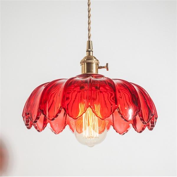 Светящая просторная квартира цветка потока 110lm винтажная падает свет 20cm стеклянный привесной