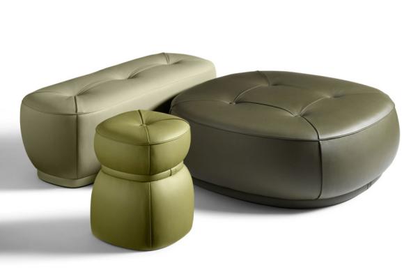 Lepli Modern Upholstered Stools Wooden Frame Ottoman Customizable Size SGS